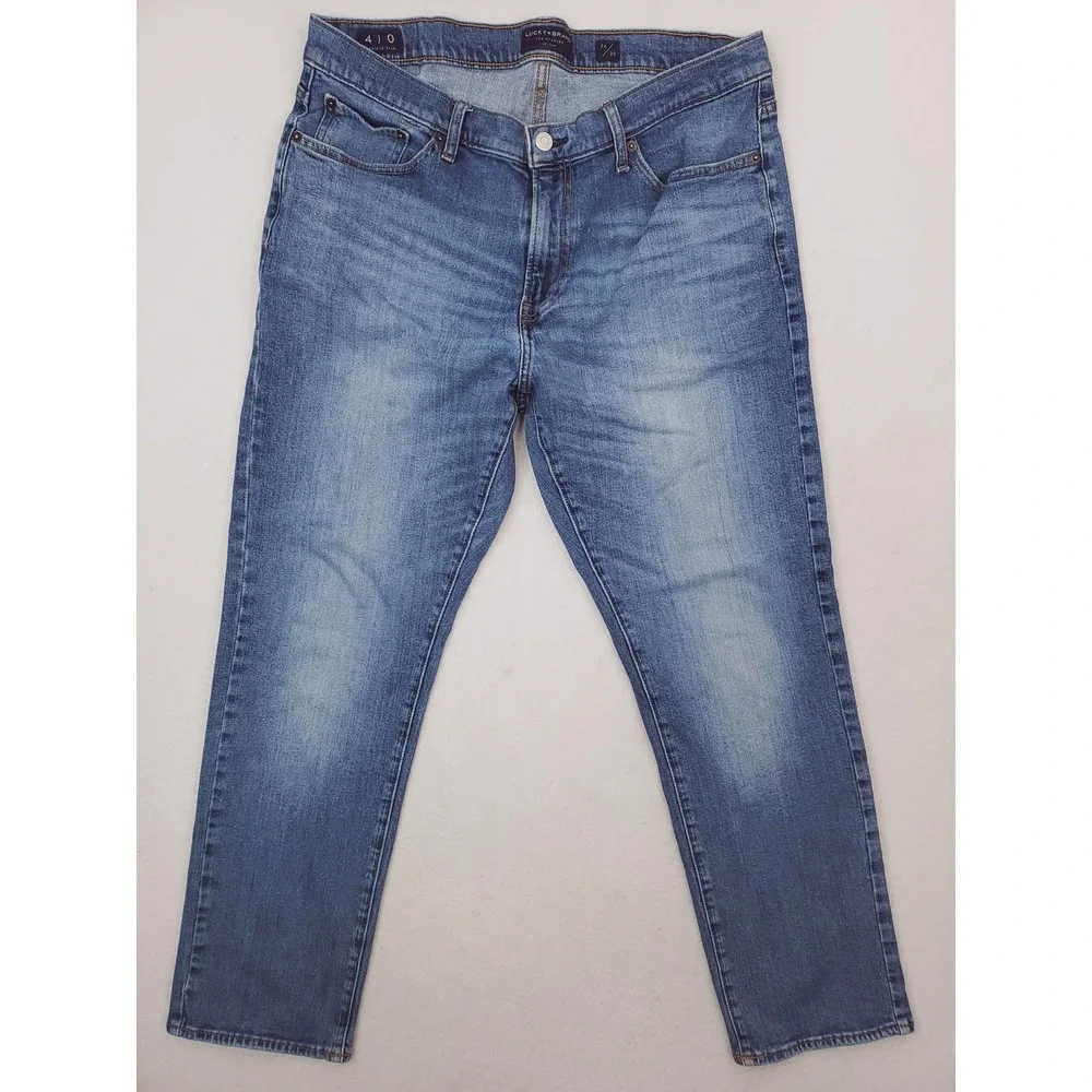 Lucky Brand 410 Jeans Mens 36x30 Blue Athletic Slim Stretch Denim Medium Wash